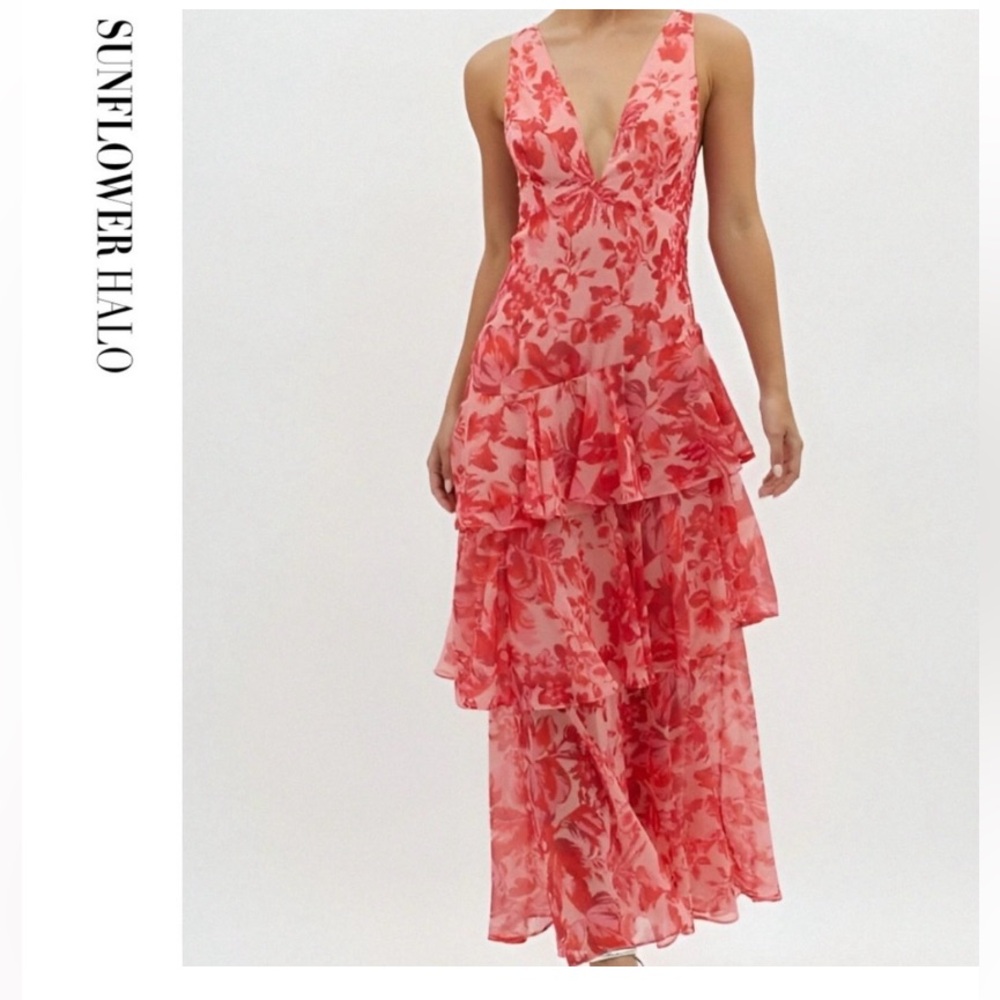 Sunflower halo maxi dress